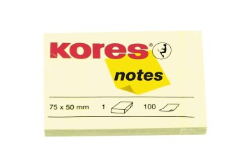 Kores Yapışkanlı Not Kağıdı Sarı 75x50 MM 100 Syf 46057
