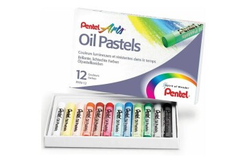 Pentel Yağlı Pastel 12 Renk PHN12