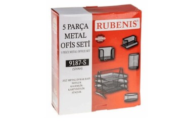 Rubenis Ofis Seti Metal 5 Parça Siyah 9187-S
