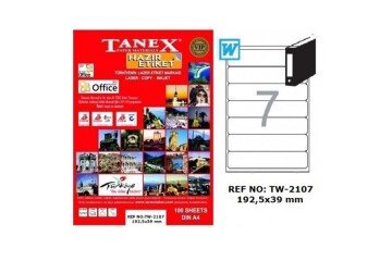 Tanex Laser Etiket 100 YP 192.5x39 Laser-Copy-Inkjet TW-2107