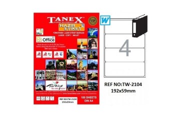 Tanex Laser Etiket 100 YP 192x59 Laser-Copy-Inkjet TW-2104