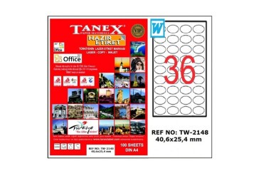 Tanex Laser Etiket 100 YP 40x25 Laser-Copy-Inkjet TW-2148