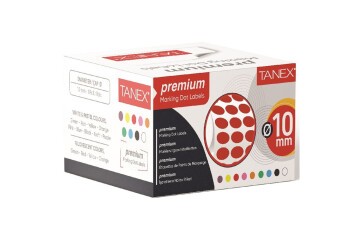 Tanex Nokta Etiket 10 MM 5000 Li Kırmızı Tekli Kutu
