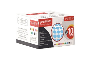 Tanex Nokta Etiket 10 MM 5000 Li Mavi Tekli Kutu