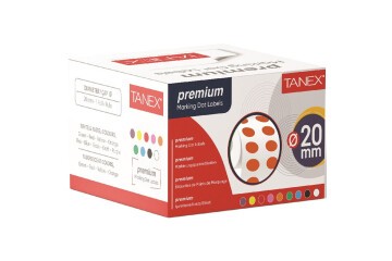 Tanex Nokta Etiket 20 MM 2500 Li Turuncu Tekli Kutu