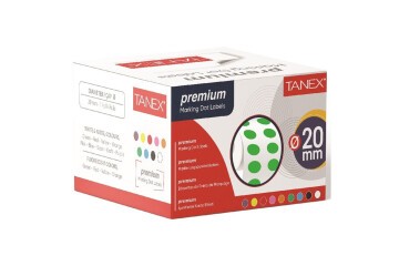 Tanex Nokta Etiket 20 MM 2500 Li Yeşil  Tekli Kutu