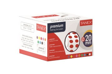 Tanex Nokta Etiketi 20 MM Kırmızı 2500 Li
