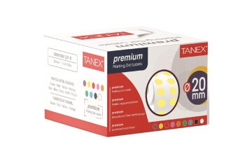 Tanex Nokta Etiketi 20 MM Sarı 2500 Li