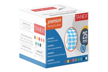 Tanex Nokta Etiketi 25 MM Mavi 2500 Li Tekli Kutu