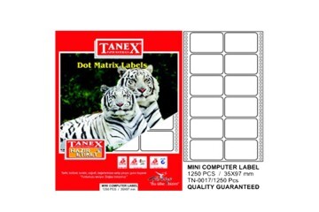 Tanex Sürekli Form Etiket 1250 Lİ 35x97 TN 0017