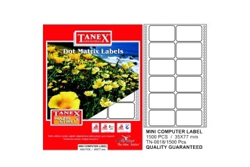 Tanex Sürekli Form Etiket 1500 LÜ 35x77 TN 0018