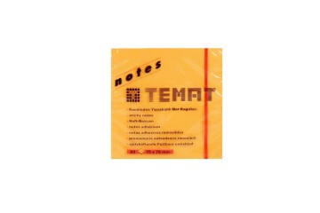 Temat Yapışkanlı Not Kağıdı Fosforlu Turuncu 75x75 MM 11234