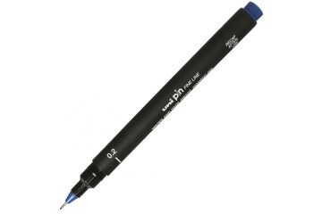 Uni-Ball Çizim Kalemi Akrilik Uçlu Fine Line Pin 0.2  MM Mavi