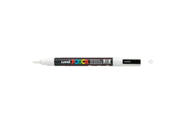 Uni-Ball Markör Boyama Posca Su Bazlı Poster 0.9-1.3 MM Beyaz PC-3M