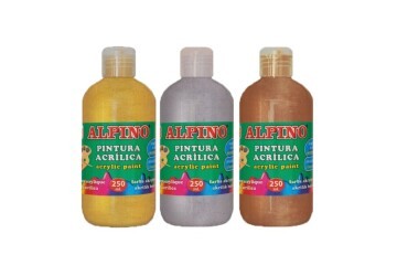 Alpino Akrilik Boya Şişe 250 ML Metalik Beyaz DV000120