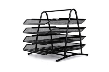 Bafix Evrak Rafı Metal Perforeli 4 Lü Siyah BFX-MER9206S