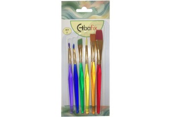 Bafix Fırça Seti Set-2 şeffaf sap renkli  6 Lı Bfx-Fır70902