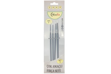 Bafix Fırça Seti Set-4 sap gri (2-4-6-8) 4 lü Bfx-Fır70904