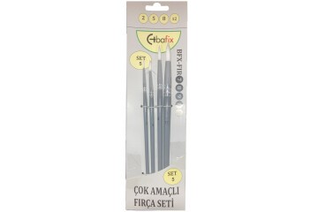 Bafix Fırça Seti Set-5 sap gri (2-5-8-12) 4 lü Bfx-Fır70905