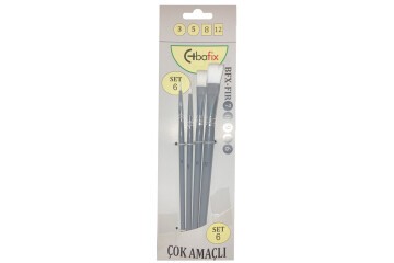 Bafix Fırça Seti Set-6 sap gri (3-5-8-12) 4 lü Bfx-Fır70906