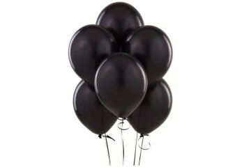 Balonevi Balon 12 İnc Baskılı Metalik Siyah 100 Lü