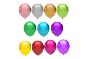 Balonevi Balon 12 Karışık Baskısız Metalik Renk 100 Lü