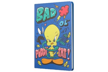 Mabbels Sert Kapak Butik Defter Tweety Bad Puddy Tat Mavi 80 YP 15x21 DFT-388128