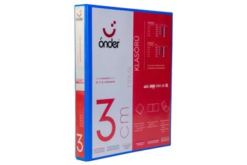 Önder Sunum Klasörü 4 Halkalı 30 MM A4 Mavi 2013-1