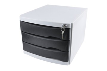 Ops Evrak Rafı Çekmeceli Plastik Kilitli 3 LÜ Siyah CMC 203