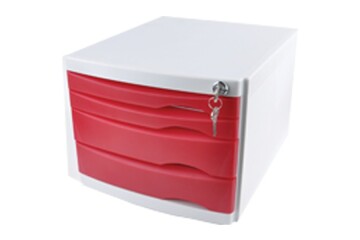 Ops Evrak Rafı Çekmeceli Plastik Kilitli 4 LÜ Mavi CMC 204