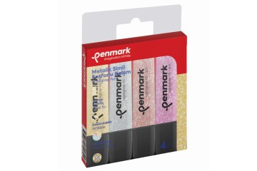 Penmark Fosforlu Kalem 4 Lü Karışık Renk Simli
