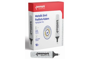 Penmark Fosforlu Kalem Metalik Simli Gümüş