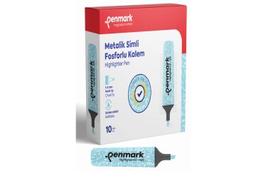 Penmark Fosforlu Kalem Metalik Simli Mavi HS-505 16