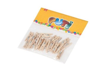 Puti Ahşap Küçük Mandal Natural 24 LÜ 4674