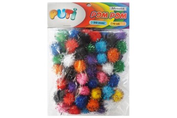 Puti Pon Pon Karışık Metalik 10-20-30 MM