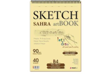Sahra Spiralli 24,5x34,5 Blok.90 Gr.Ivory Kağıt