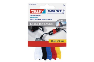 Tesa Kablo On & Off Organizatörü Renkli 5 Lİ 0.2 M 12 MM 55236-00000-01