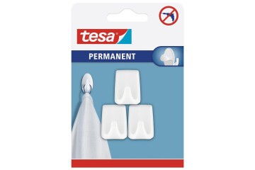 Tesa Permanent Askı Plastik Küçük Dikd. Beyaz 3adt 66606