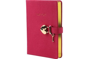 Vj Defter Hush Hush Kilitli 13x18 80 GR 160 YP Çizgili Fuşya 1330