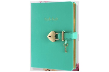 Vj Defter Hush Hush Kilitli 13x18 80 GR 160 YP Çizgili Lila 1333