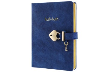 Vj Defter Hush Hush Kilitli 13x18 80 GR 160 YP Çizgili Mavi 1331