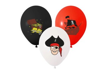 Balonevi Balon 3+0 Korsan Baskılı 12 Pastel 100 Lü
