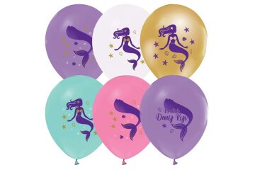 Balonevi Balon 3+1 Pırıltılı Deniz Kızı Baskılı 12