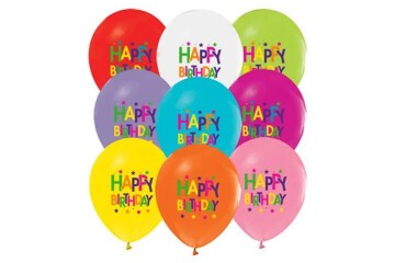 Balonevi Balon 4+0 Superstar Bırthday Baskılı Pastel 100 Lü