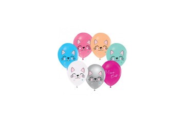 Balonevi Balon 4+1 Mıss Cat Baskılı 12  8 Li