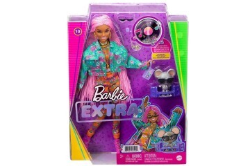 Barbie Extra Pembe Örgü Saçlı Bebek MTL-GXF09