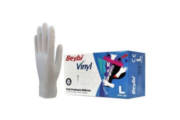 Beybi Vınyl Vinil Pudrasız Eldiven Large 100 LÜ
