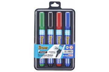 Brons Permanent Marker Kalem Yuvarlak Uç 4 LÜ Bls BR-9600