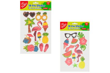 Bu-Bu 3D Eva Simli Sticker Yaz Zamanı 24 Lü Bubu-sts046