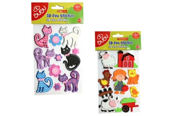 Bu-Bu 3D Eva Sticker Hayvanlar 24 Lü BUBU-STS040